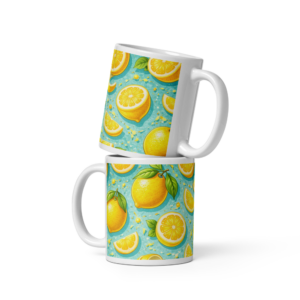 Mug Citron Fantaisie – design fruité répétitif