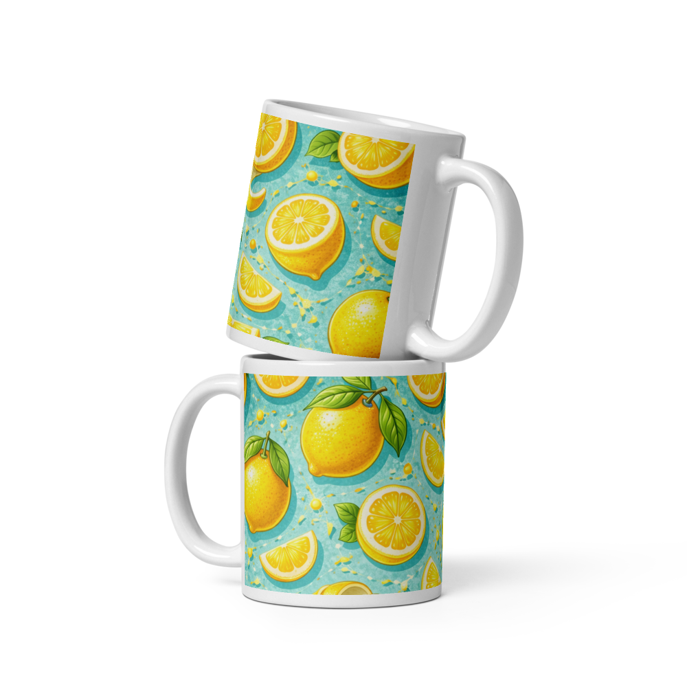 Mug Citron Fantaisie – design fruité répétitif